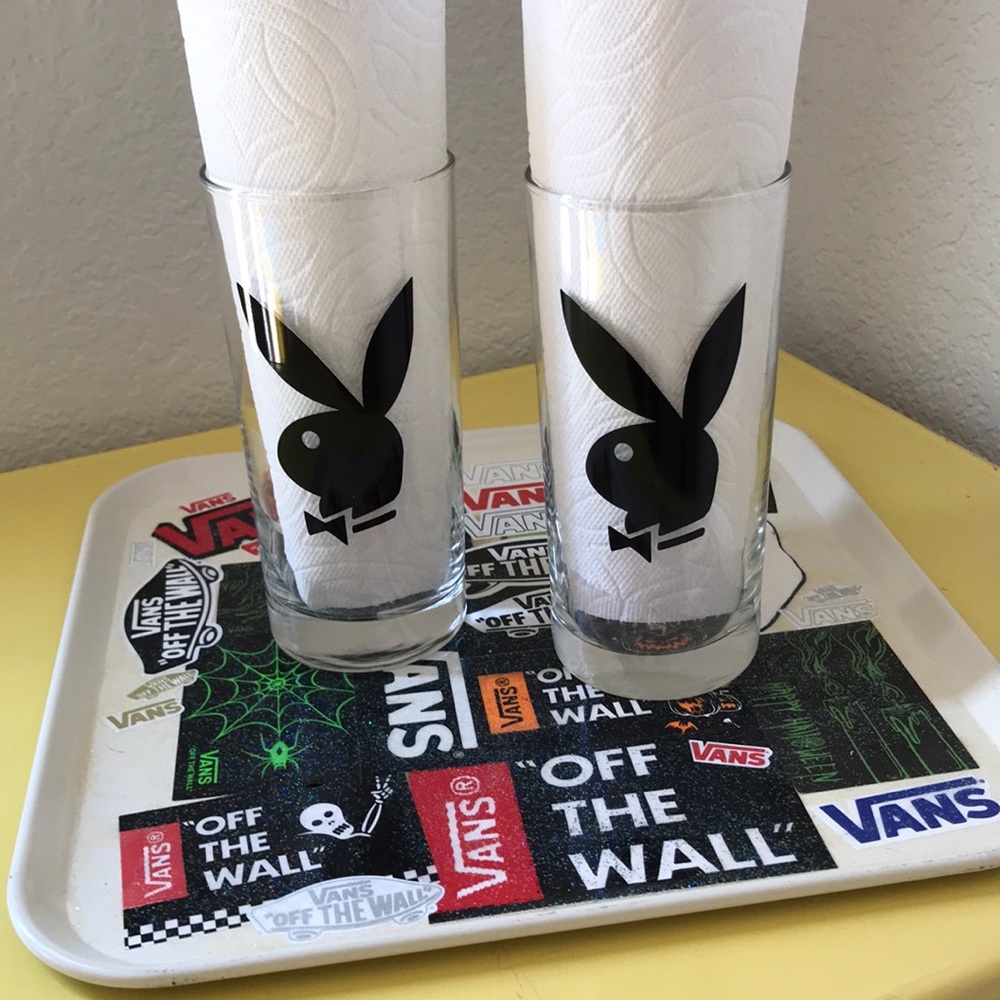 Vintage Playboy high ball cocktail bar glasses